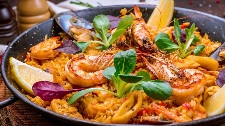 Paella mit Meeresfrüchten