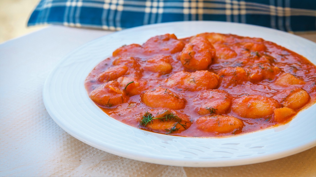 Gigantes, griechische Riesenbohnen in Tomatensauce • Koch-Mit