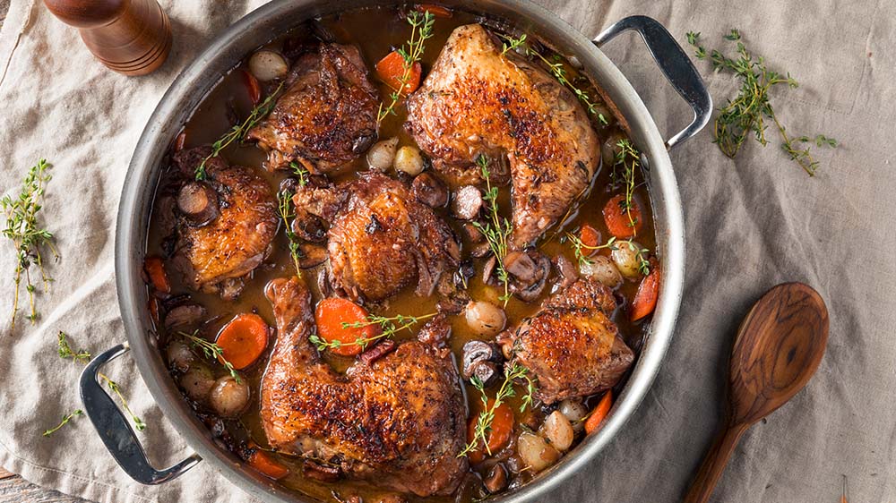 Coq au Vin | Geschmortes Huhn aus Frankreich • Koch-Mit